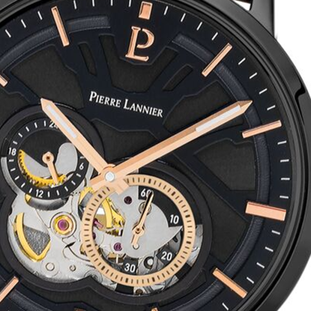 Montres homme automatique pierre lannier trio cuir brun – montres françaises