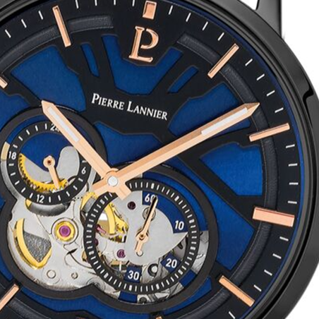 Montres homme automatique pierre lannier trio acier noir – montres françaises