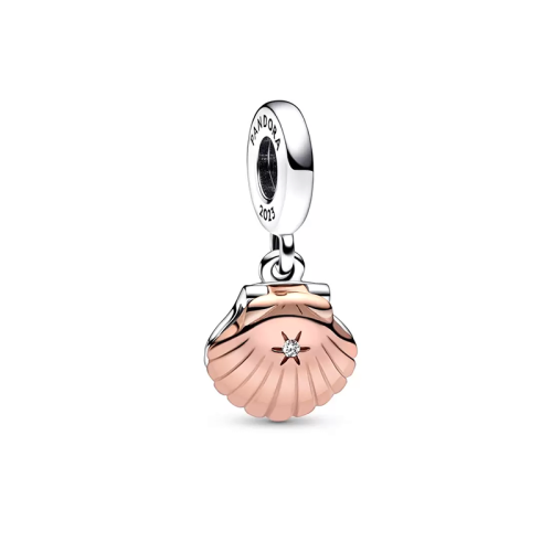 Charm Femme PANDORA PENDANT COQUILLAGE & PERLE DE CULTURE D’EAU DOUCE TRAITÉE MY PANDORA 2023 Argent 925/1000 et Doré Rose 14 Ca
