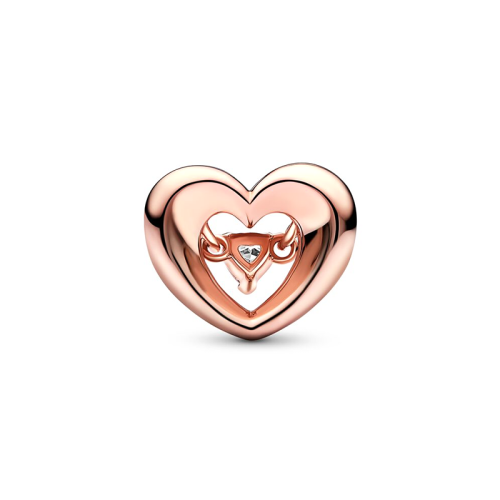 Charm Femme PANDORA CŒUR RAYONNANT & PIERRE FLOTTANTE Doré Rose 14 Carats