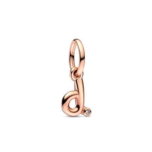 Charm Femme PANDORA  PENDANT ALPHABET LETTRE D Doré Rose 14 Carats 