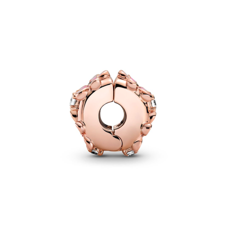 Charm femme pandora clip marguerite rose doré rose 14 carats  – charms