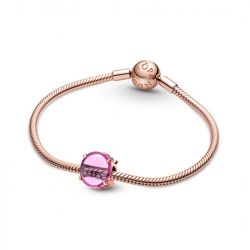 Charm femme pandora cabochon ovale rose doré rose 14 carats - charms - edora - 2