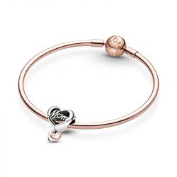 Charm femme pandora cŒur thank you mum argent 925/1000 et doré rose 14 carats - charms - edora - 1