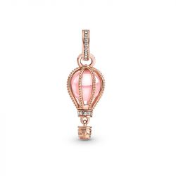 Charm femme pandora pendant montgolfiÈre rose scintillant doré rose 14 carats - charms - edora - 2