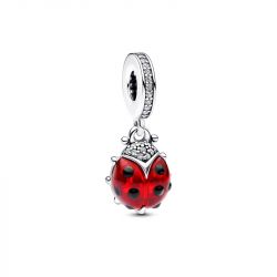 Charm femme pandora pendant coccinelle rouge argent 925/1000 - charms - edora - 0