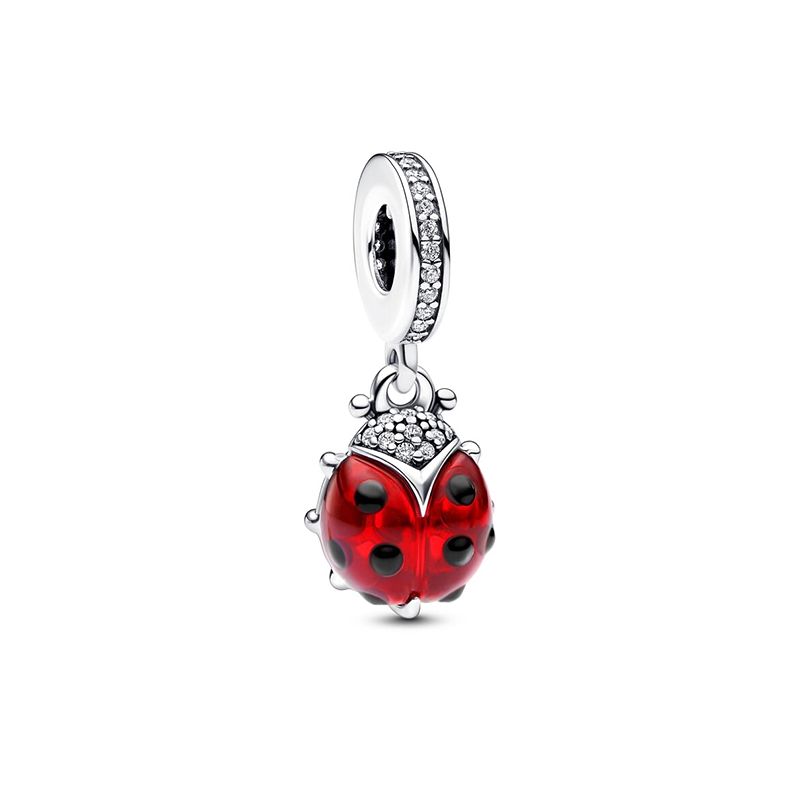 Charm femme pandora pendant coccinelle rouge argent 925/1000 - charms - edora
