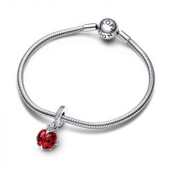 Charm femme pandora pendant coccinelle rouge argent 925/1000 - charms - edora - 1