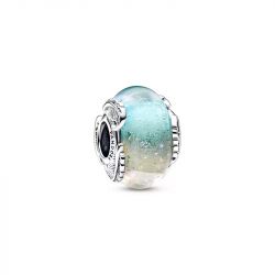 Charm femme pandora verre de murano multicolore & plume courbe argent 925/1000 - charms - edora - 0