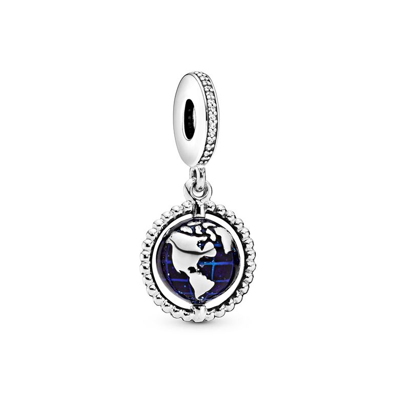 Charm femme pandora pendant globe pivotant argent 925/1000 - charms - edora