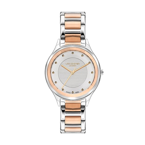 Montre Femme LEE COOPER Acier Doré Rose Et Acier Argenté