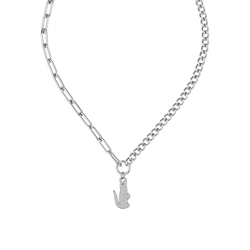 Collier femme lacoste acier argenté - colliers-femme - edora