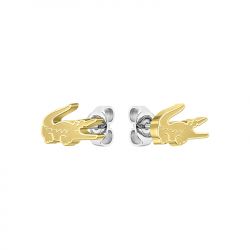 Boucles d'oreilles puces femme lacoste acier doré - boucles-d-oreilles-femme - edora - 0