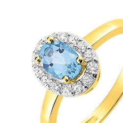 Bague femme edora or 375/1000 topaze et oxyde de zirconium - bagues-femmes - edora - 1