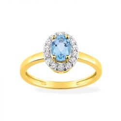 Bague femme edora or 375/1000 topaze et oxyde de zirconium - bagues-femmes - edora - 0