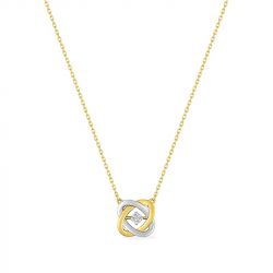 Collier femme edora or 375/1000 bicolore diamant - colliers-femme - edora - 0