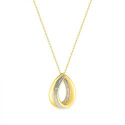 Collier femme edora or 375/1000 bicolore diamant - colliers-femme - edora - 0