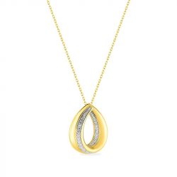 Collier femme edora or 375/1000 bicolore diamant - colliers-femme - edora - 0