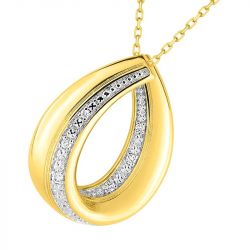 Collier femme edora or 375/1000 bicolore diamant - colliers-femme - edora - 1
