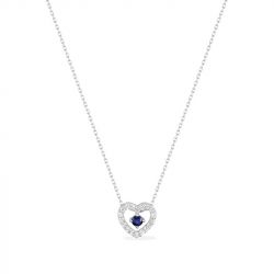 Collier femme edora or 375/1000 blanc saphir oxydes de zirconium - colliers-femme - edora - 0