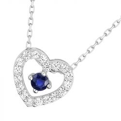 Collier femme edora or 375/1000 blanc saphir oxydes de zirconium - colliers-femme - edora - 1