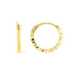 Boucles d'oreilles créoles diamantées edora or 375/1000 - creoles - edora - 0