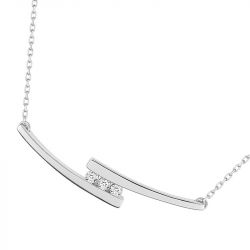 Collier femme edora or 375/1000 blanc diamant - colliers-femme - edora - 1