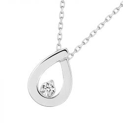 Collier femme edora or 375/1000 blanc diamant - colliers-femme - edora - 1