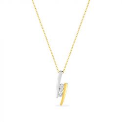Collier femme edora or 375/1000 bicolore diamant - colliers-femme - edora - 0