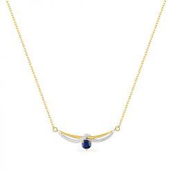 Collier femme edora or 375/1000 bicolore saphir - colliers-femme - edora - 0