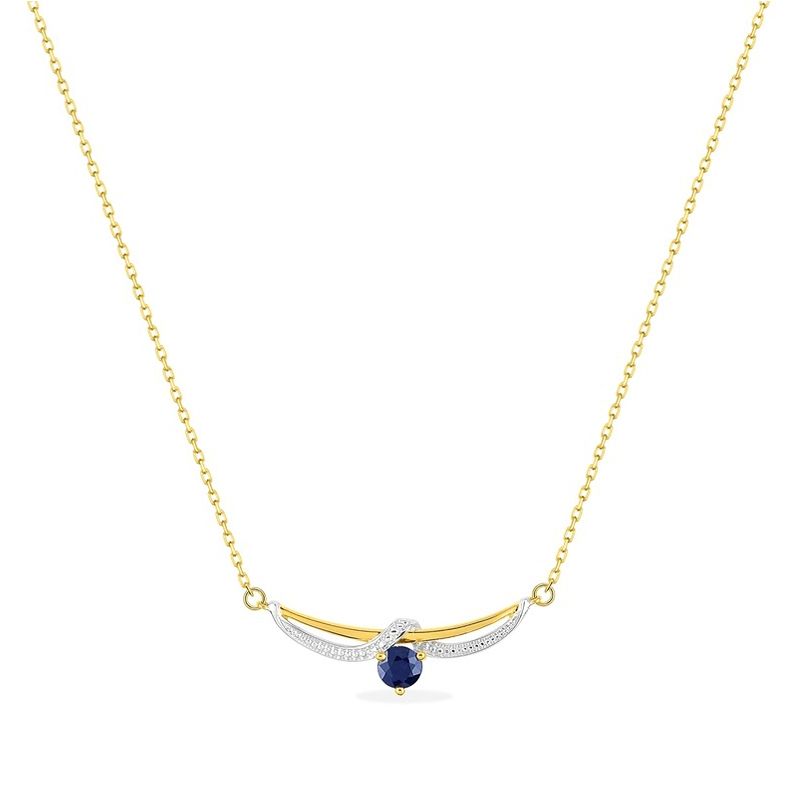 Collier femme edora or 375/1000 bicolore saphir - colliers-femme - edora