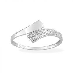 Bague femme edora or 375/1000 blanc diamant - bagues-femmes - edora - 0
