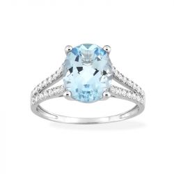 Bague femme edora or 375/1000 blanc topaze - bagues-femmes - edora - 0