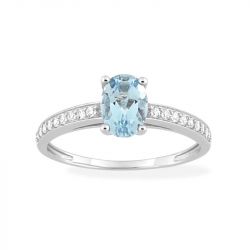 Bague femme edora or 375/1000 blanc topaze et oxyde de zirconium - bagues-femmes - edora - 0