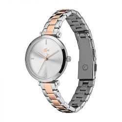 Montre femme lacoste geneva acier inoxydable argenté et doré rose - analogiques - edora - 1