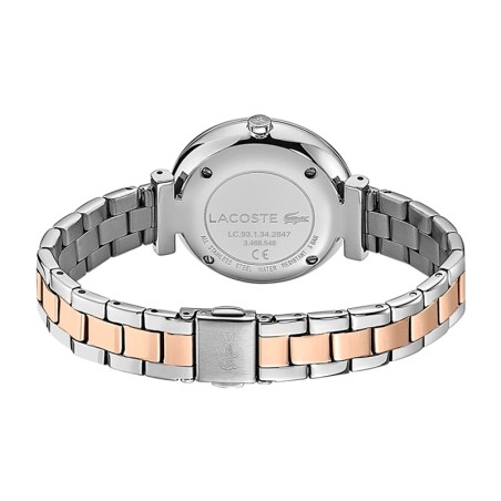 Montre femme lacoste geneva acier inoxydable argenté et doré rose – analogiques