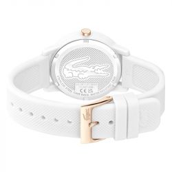 Montre femme lacoste 12.12 silicone blanc - analogiques - edora - 2