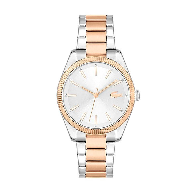 Montre femme lacoste capucine acier inoxydable argenté et doré rose - analogiques - edora