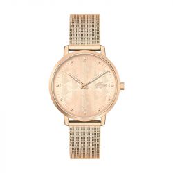 Montre femme lacoste crocorigin acier doré rose - analogiques - edora - 0
