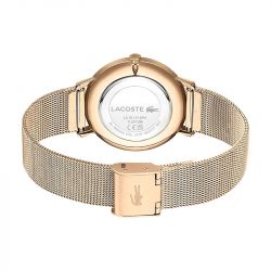 Montre femme lacoste crocorigin acier doré rose - analogiques - edora - 2