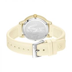 Montre femme lacoste 12.12 go silicone doré - analogiques - edora - 2