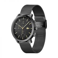 Montre homme chronographe lacoste replay acier noir  - chronographes - edora - 1