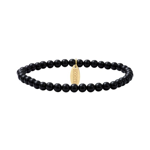 Bracelet Femme 16CM SCOOTER Acier Doré Onyx Noir