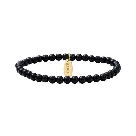 Bracelet Femme 16CM SCOOTER Acier Doré Onyx Noir