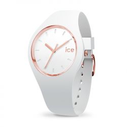 Montre femme ice watch ice glam silicone blanc - m - analogiques - edora - 0