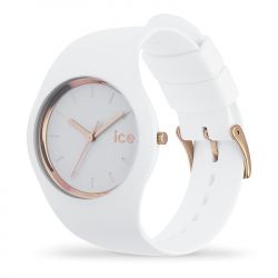 Montre femme ice watch ice glam silicone blanc - m - analogiques - edora - 1