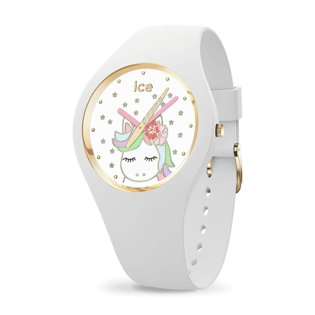 Montre enfant ice watch fantasia unicorn silicone blanc - s – junior