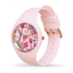 Montre femme s ice watch flower lady pink silicone rose - analogiques - edora - 1