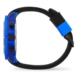Montre chronographe homme xl ice watch chrono black blue silicone noir - chronographes - edora - 2