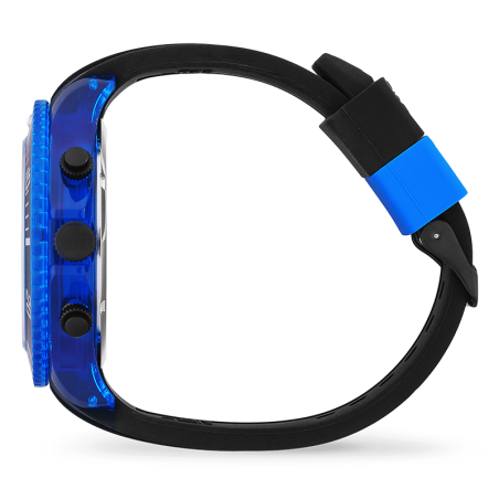 Montre chronographe homme xl ice watch chrono black blue silicone noir – chronographes